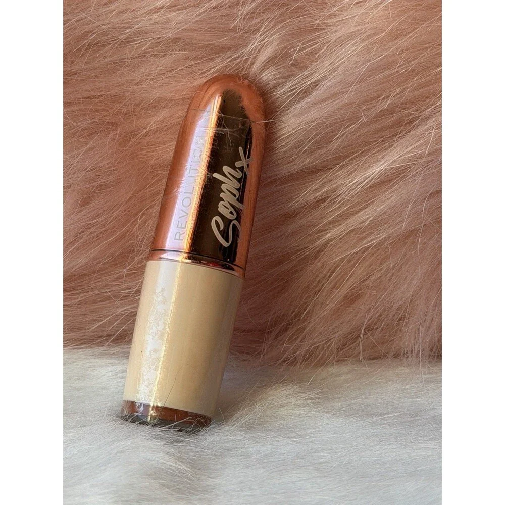 Revolution x Soph Nude Lipstick Fudge Deep Brown Nude Creamy Satin NEW